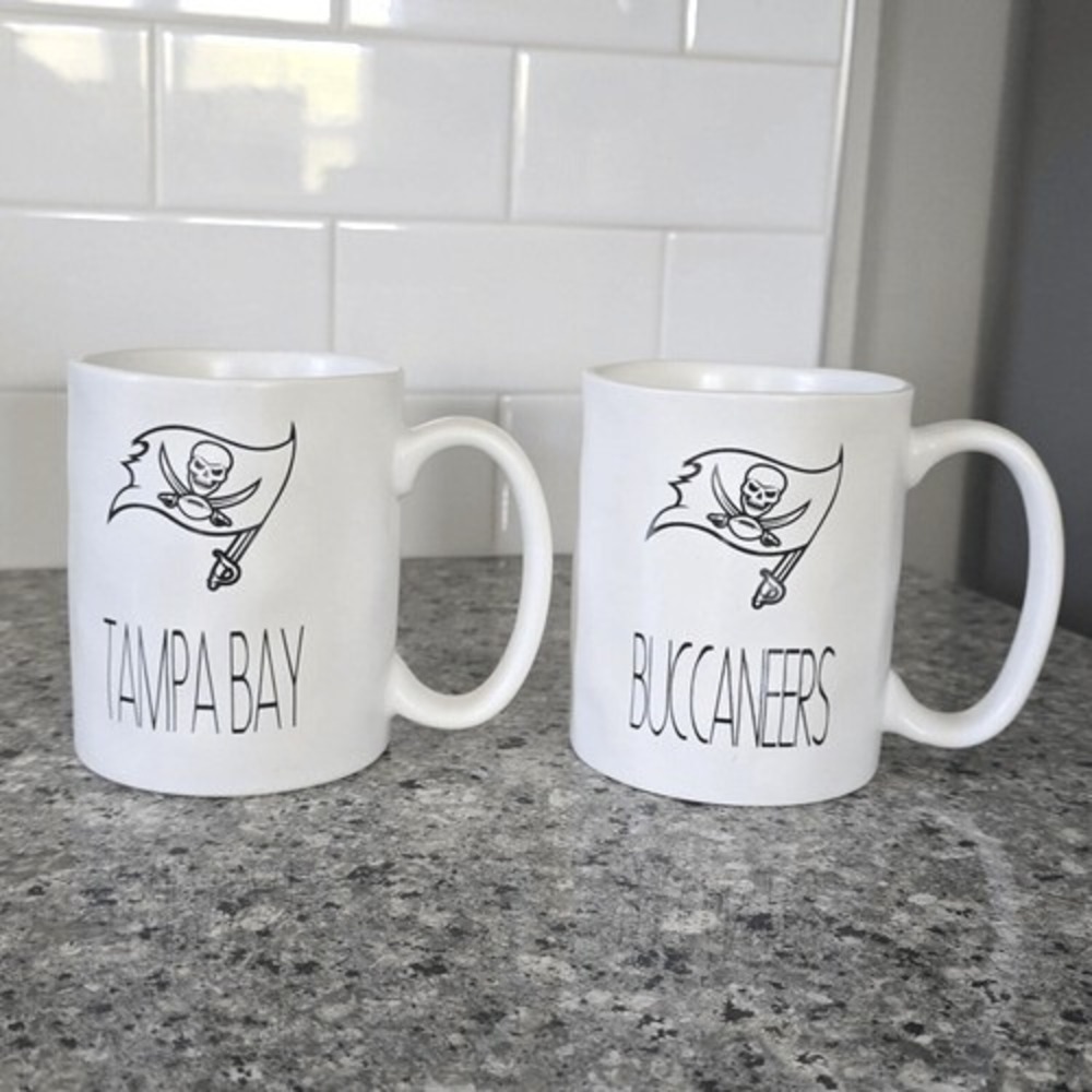NFL Tampa Bay Buccaneers Artisan Coffee Cups White The Memory Company Set of 2